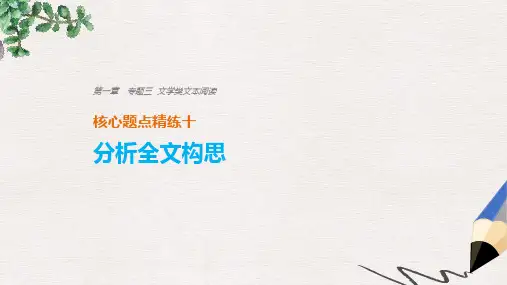 2019-2020版高考语文二轮复习考前三个月第一章核心题点精练专题三文学类文本阅读精练十分析全文构思课件