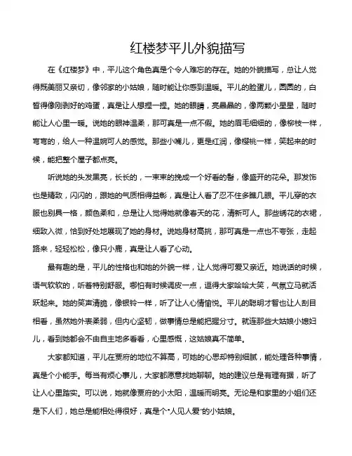 红楼梦平儿外貌描写