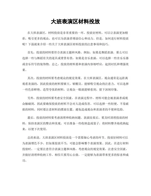 大班表演区材料投放
