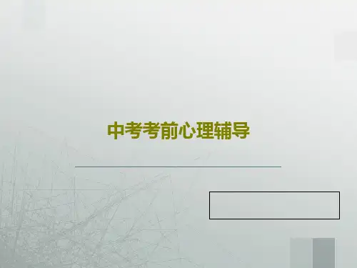 中考考前心理辅导54页PPT