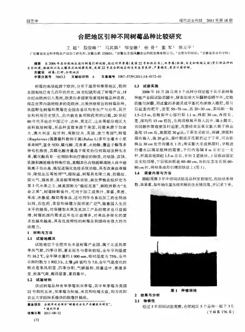 合肥地区引种不同树莓品种比较研究