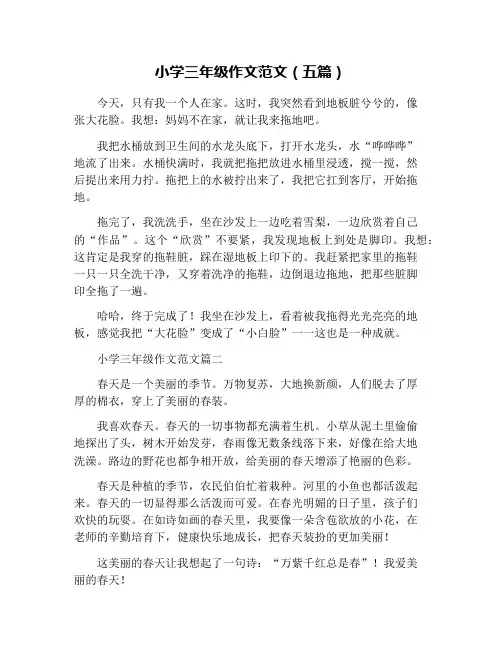 小学三年级作文范文(五篇)