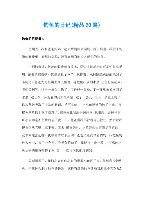 钓鱼的日记(精品20篇)