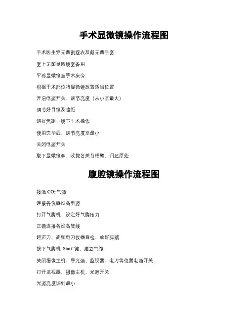 手术室常用仪器操作流程图