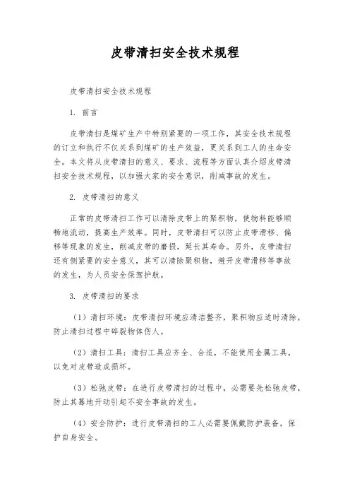 皮带清扫安全技术规程