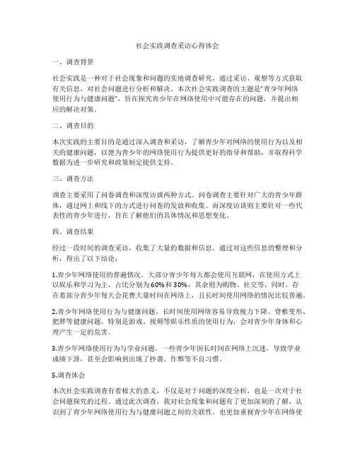 社会实践调查采访心得体会