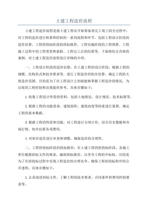 土建工程造价流程