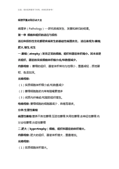 病理学重点知识点大全