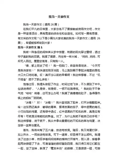 我当一天家作文