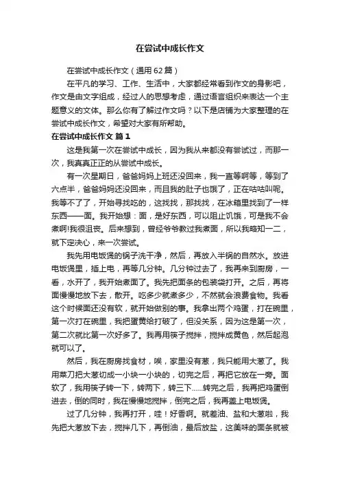 在尝试中成长作文