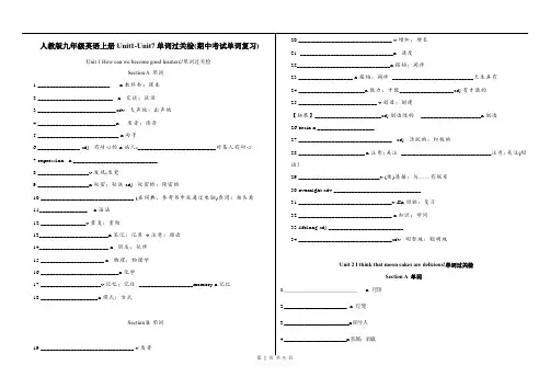 Unit1-7单词过关检2024-2025学年人教版英语九年级全册