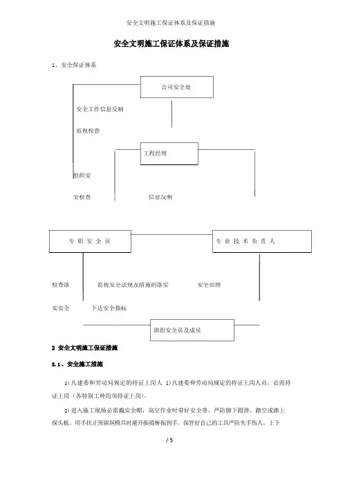 安全文明施工保证体系及保证措施