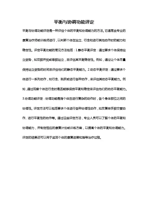 平衡与协调功能评定