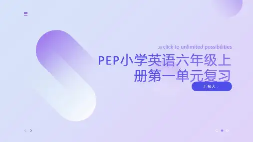 PEP小学英语六年级上册第一单元复习课件