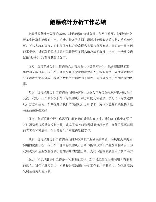 能源统计分析工作总结