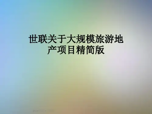 世联关于大规模旅游地产项目精简版