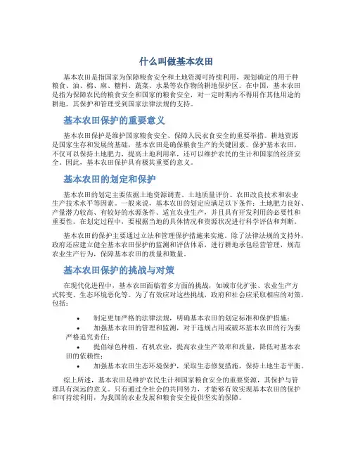 什么叫做基本农田
