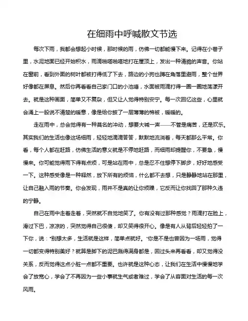 在细雨中呼喊散文节选
