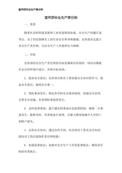 宣传部安全生产责任制