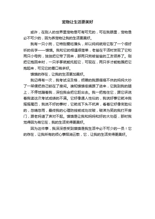 宠物让生活更美好