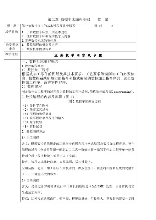 数控车床编程基础教案课程