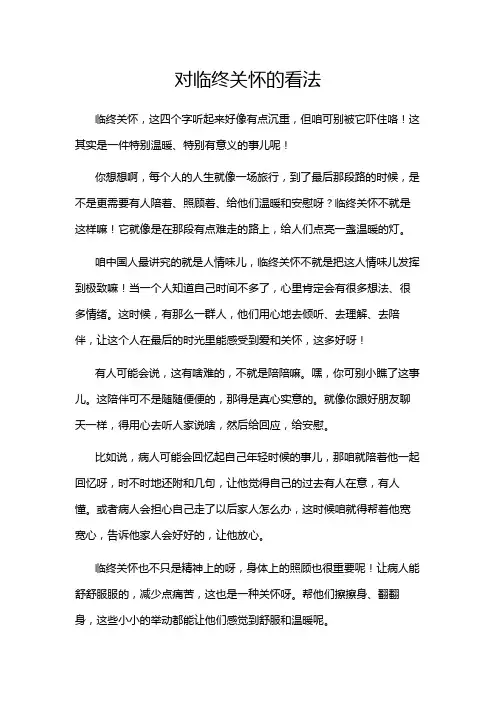 对临终关怀的看法