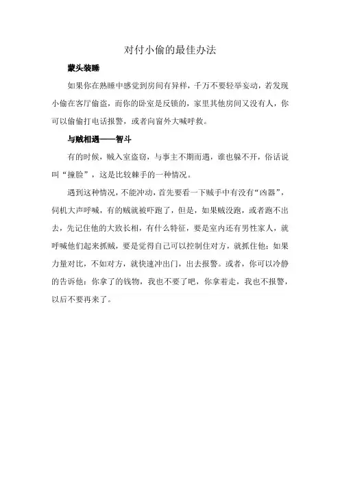对付小偷的最佳办法