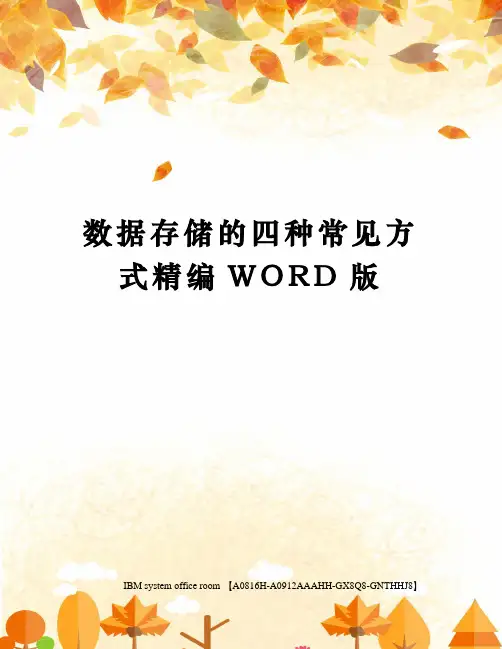 数据存储的四种常见方式精编WORD版