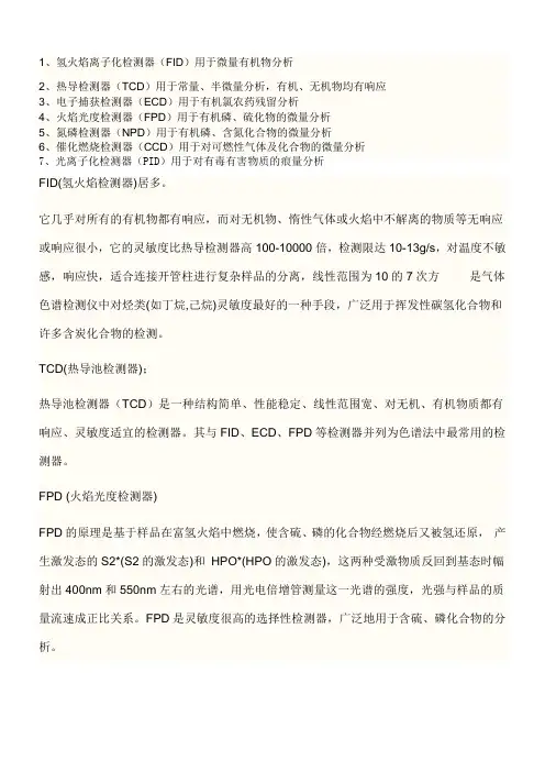 气相色谱仪有哪些检测器