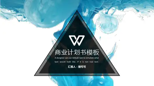 蓝色墨水商业创业计划书模版ppt精品模板