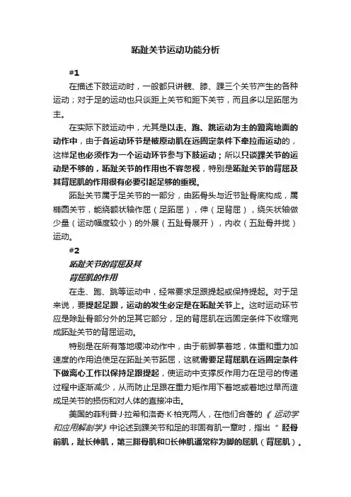 跖趾关节运动功能分析