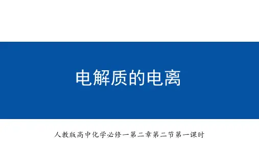 新教材人教版高一化学必修一第二节电解质与离子反应