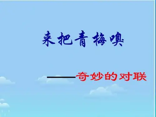 奇妙的对联