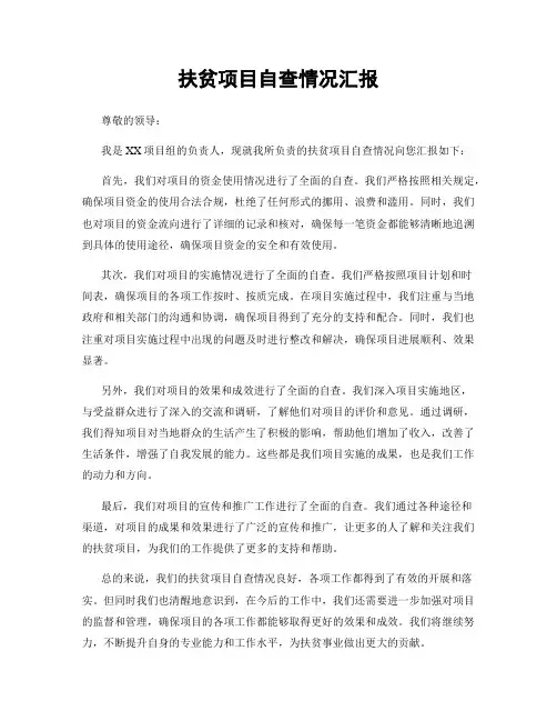 扶贫项目自查情况汇报