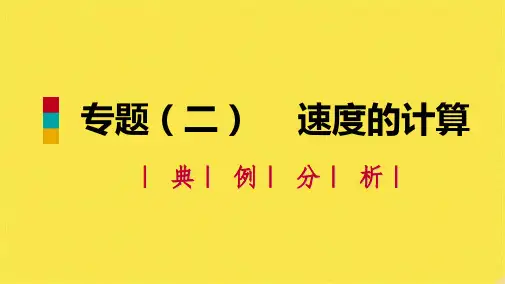 专题(二) 速度的计算(共10张PPT)