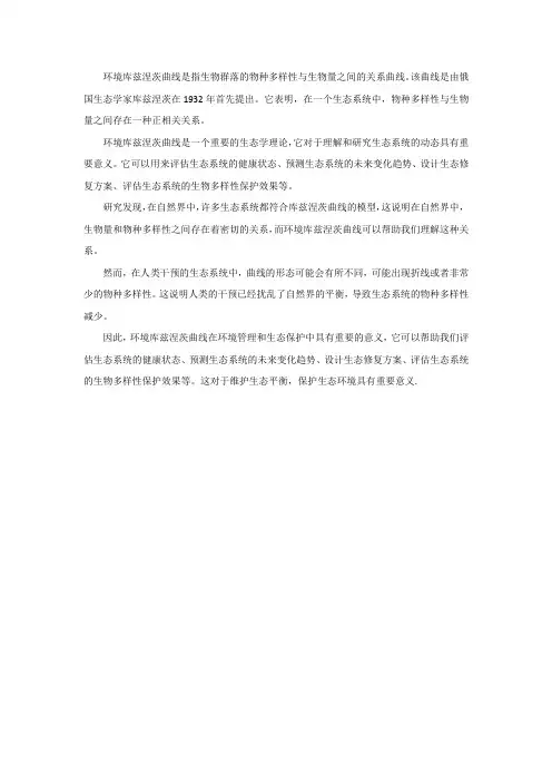 环境库兹涅茨曲线的重要性