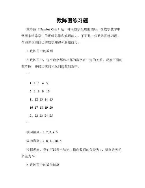 数阵图练习题
