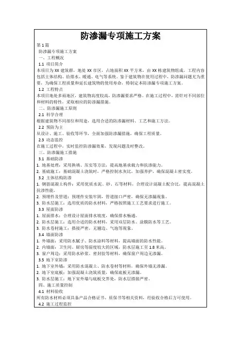 防渗漏专项施工方案