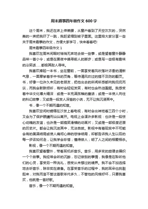 周末趣事四年级作文600字