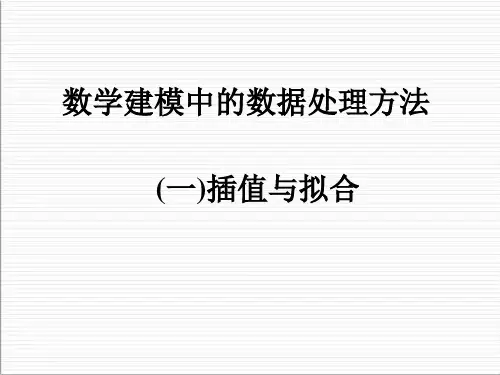 (完整版)数学建模 插值和拟合