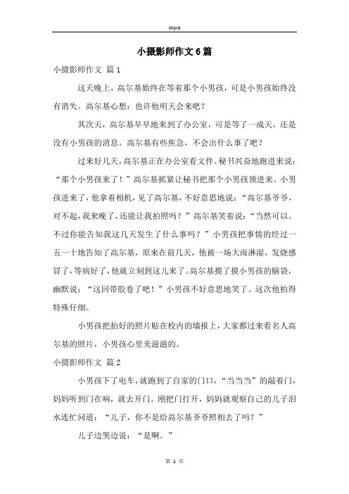 小摄影师作文6篇