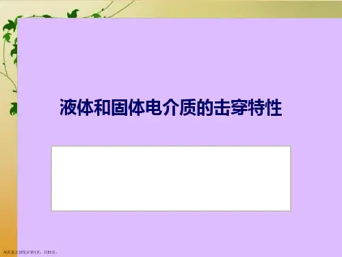 液体和固体电介质的击穿特性