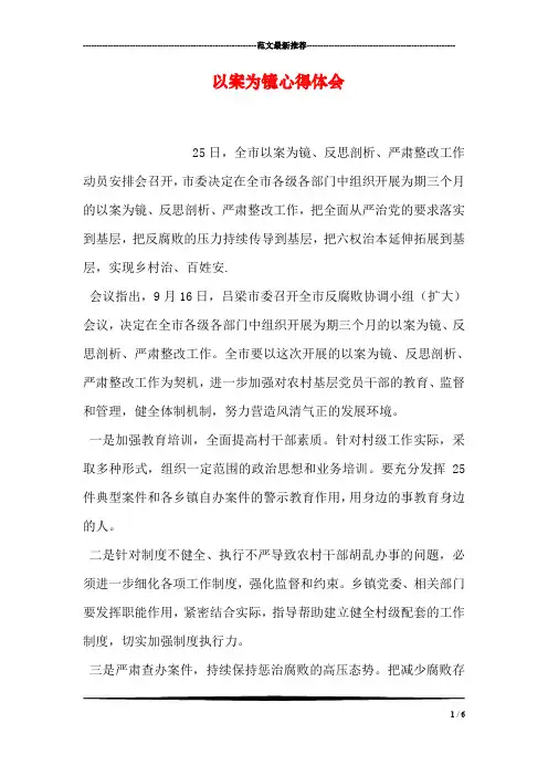 以案为镜心得体会