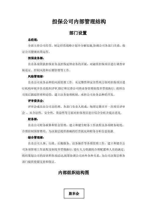 担保公司内部管理制度