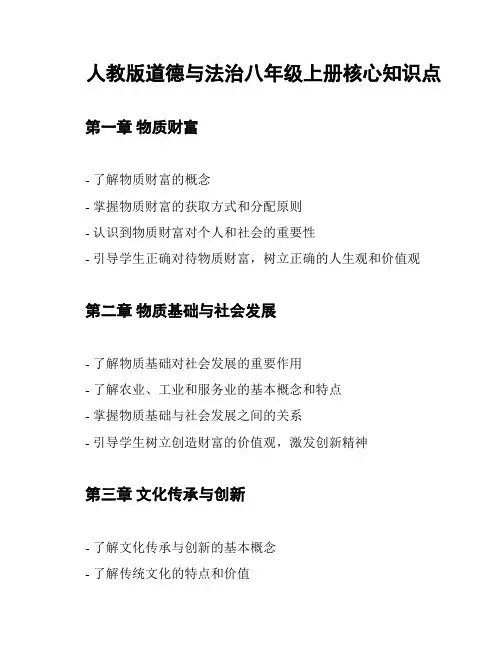 人教版道德与法治八年级上册核心知识点
