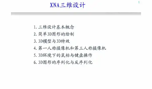 XNA三维设计简明教程
