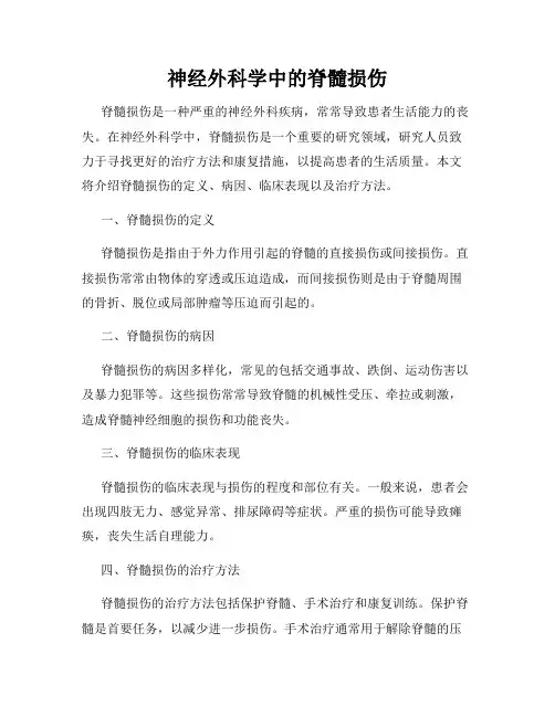 神经外科学中的脊髓损伤