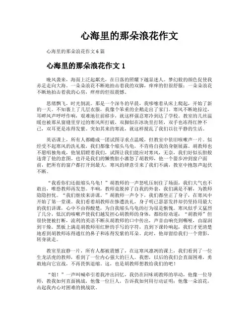 心海里的那朵浪花作文