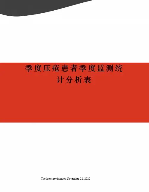 季度压疮患者季度监测统计分析表