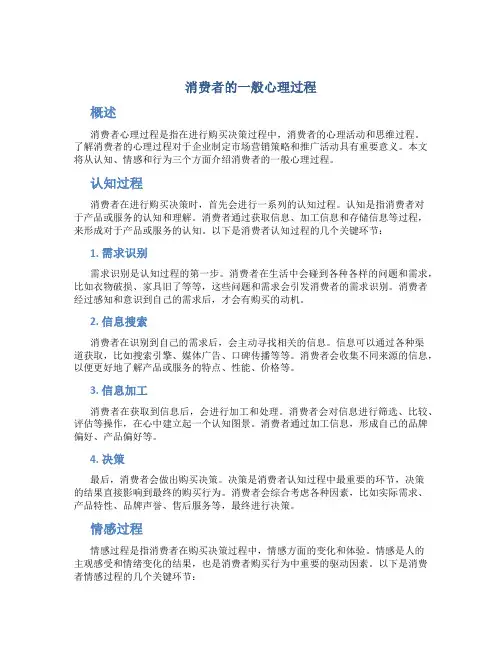 消费者的一般心理过程